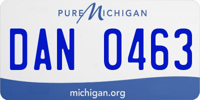 MI license plate DAN0463