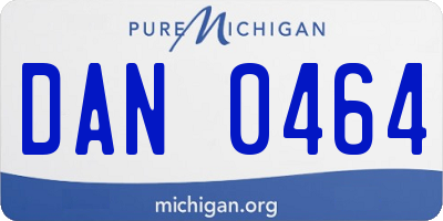 MI license plate DAN0464