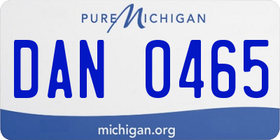 MI license plate DAN0465