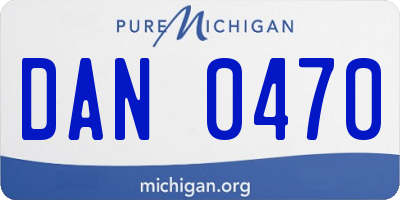 MI license plate DAN0470