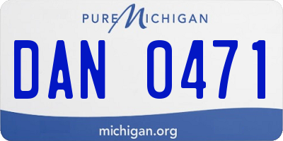 MI license plate DAN0471