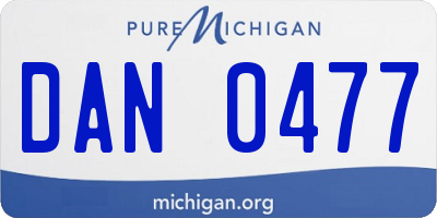 MI license plate DAN0477