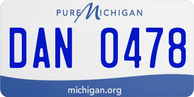 MI license plate DAN0478