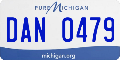 MI license plate DAN0479