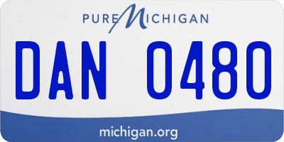 MI license plate DAN0480