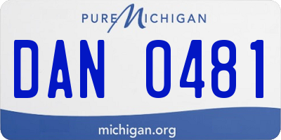 MI license plate DAN0481