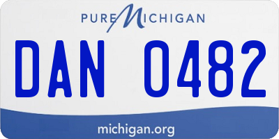 MI license plate DAN0482