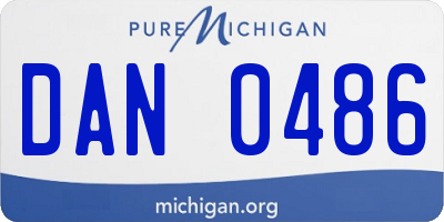 MI license plate DAN0486