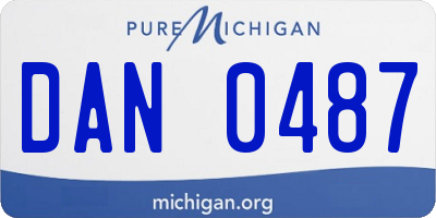 MI license plate DAN0487