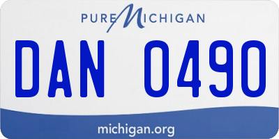 MI license plate DAN0490