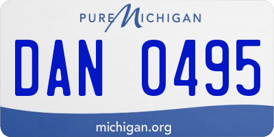 MI license plate DAN0495