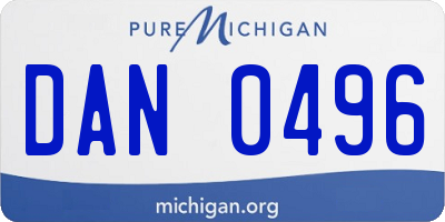 MI license plate DAN0496