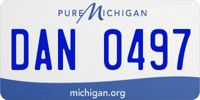 MI license plate DAN0497