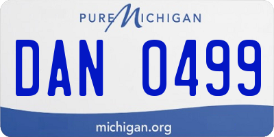 MI license plate DAN0499