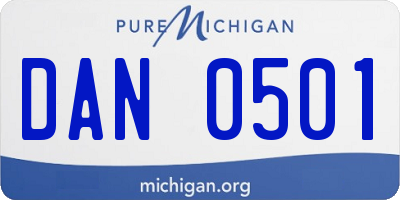 MI license plate DAN0501