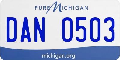 MI license plate DAN0503