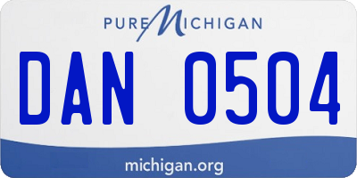 MI license plate DAN0504