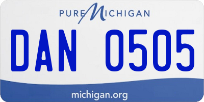 MI license plate DAN0505
