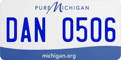 MI license plate DAN0506