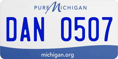 MI license plate DAN0507