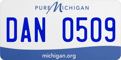 MI license plate DAN0509