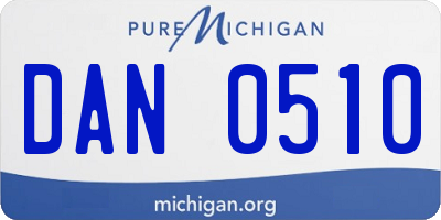 MI license plate DAN0510