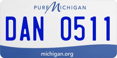 MI license plate DAN0511