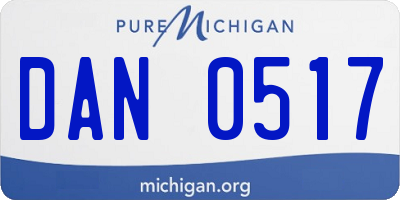 MI license plate DAN0517