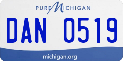 MI license plate DAN0519