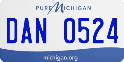 MI license plate DAN0524