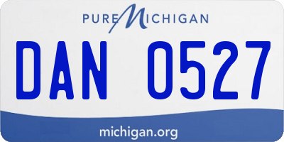 MI license plate DAN0527