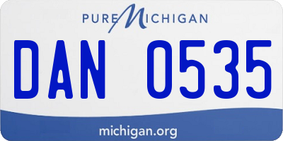 MI license plate DAN0535