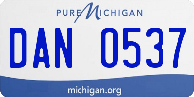 MI license plate DAN0537