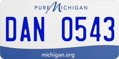 MI license plate DAN0543