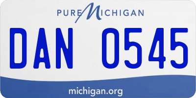 MI license plate DAN0545