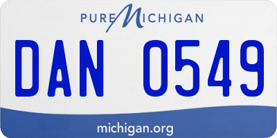 MI license plate DAN0549