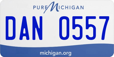 MI license plate DAN0557