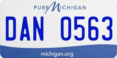 MI license plate DAN0563