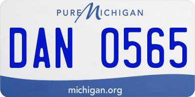 MI license plate DAN0565