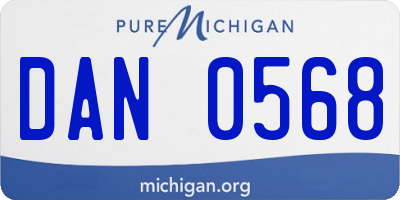 MI license plate DAN0568