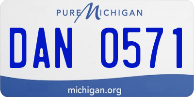 MI license plate DAN0571