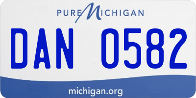 MI license plate DAN0582