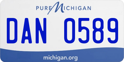 MI license plate DAN0589