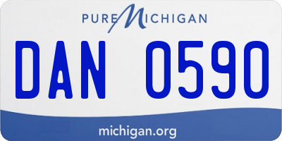 MI license plate DAN0590