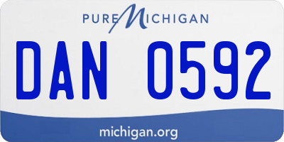 MI license plate DAN0592