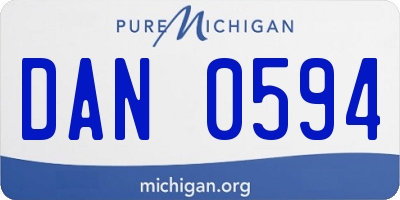 MI license plate DAN0594
