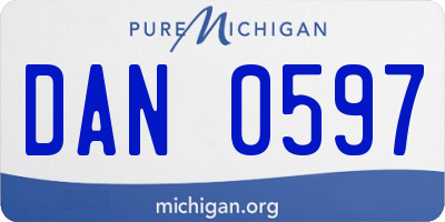 MI license plate DAN0597
