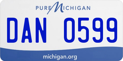 MI license plate DAN0599
