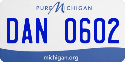 MI license plate DAN0602