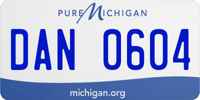 MI license plate DAN0604